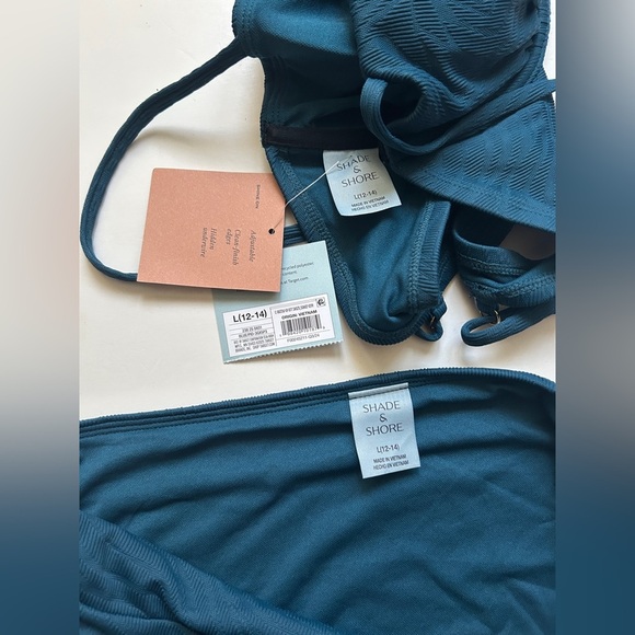 Shade & Shore Women’s Jacquard High Waist Bikini Set -Size Large - Picture 3 of 10